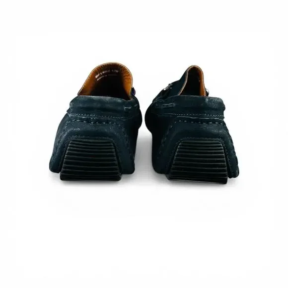 Mercanti Fiorentini Horsebit Driver Moccasins Navy Suede Driving Loafers Size 12 - Picture 6 of 9